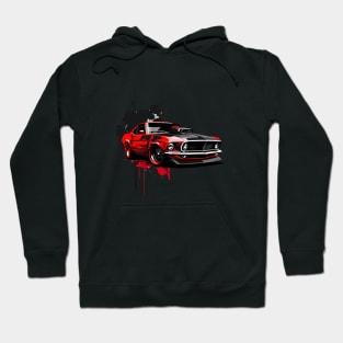 1969 Ford Mustang Hell Demon Car T-Shirt Hoodie